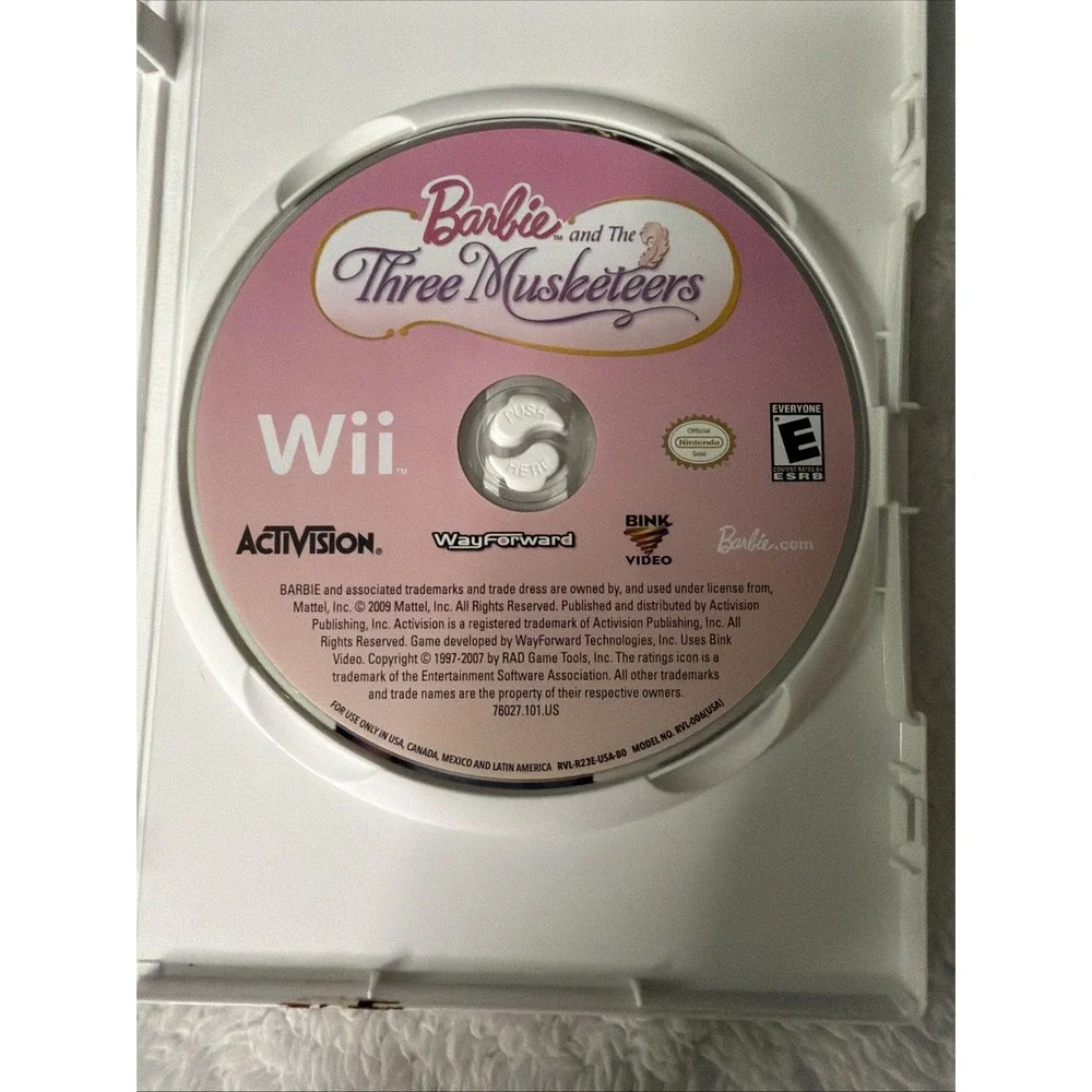 Barbie and the Three Musketeers Nintendo Wii, 2009 Complete CIB Corine Viveca